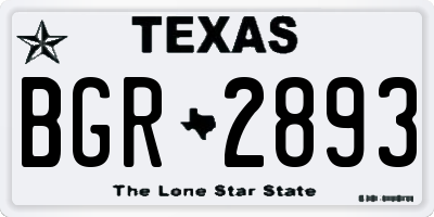 TX license plate BGR2893