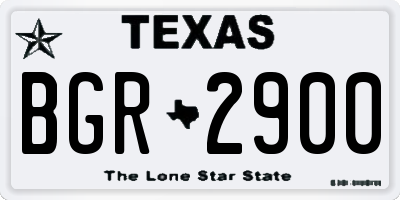 TX license plate BGR2900