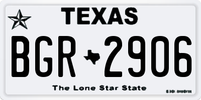 TX license plate BGR2906
