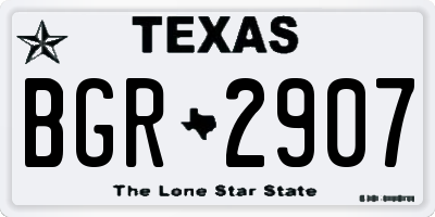 TX license plate BGR2907