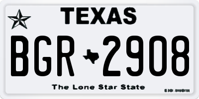 TX license plate BGR2908