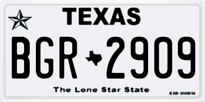 TX license plate BGR2909