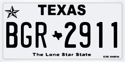TX license plate BGR2911