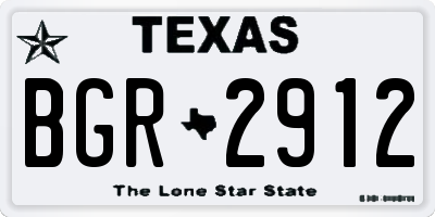 TX license plate BGR2912