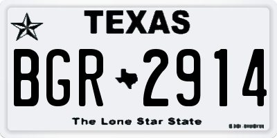 TX license plate BGR2914