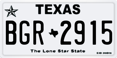 TX license plate BGR2915