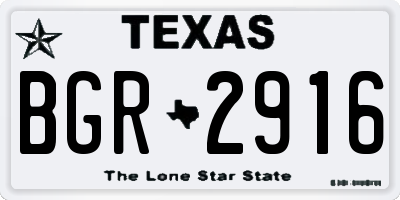 TX license plate BGR2916