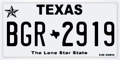 TX license plate BGR2919