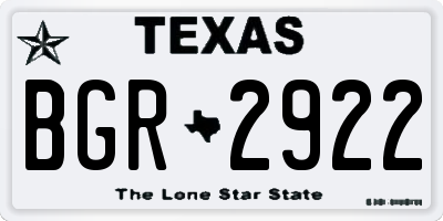 TX license plate BGR2922