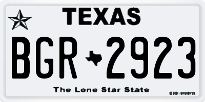 TX license plate BGR2923
