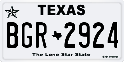 TX license plate BGR2924