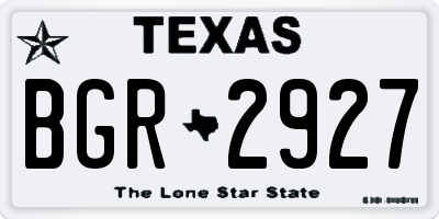 TX license plate BGR2927