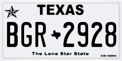 TX license plate BGR2928