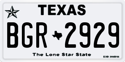 TX license plate BGR2929