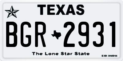 TX license plate BGR2931
