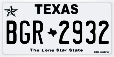 TX license plate BGR2932