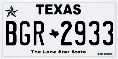 TX license plate BGR2933