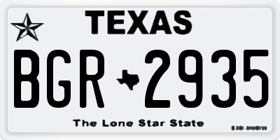 TX license plate BGR2935