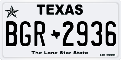TX license plate BGR2936