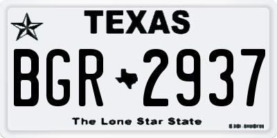 TX license plate BGR2937