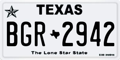 TX license plate BGR2942