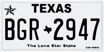TX license plate BGR2947