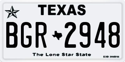 TX license plate BGR2948