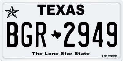 TX license plate BGR2949
