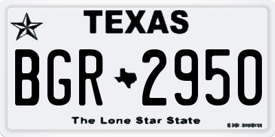 TX license plate BGR2950
