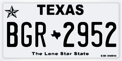 TX license plate BGR2952