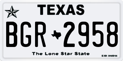 TX license plate BGR2958