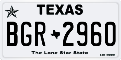 TX license plate BGR2960