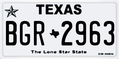 TX license plate BGR2963