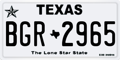 TX license plate BGR2965