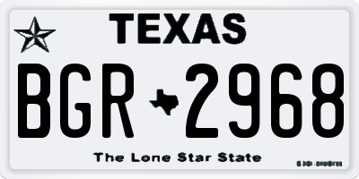TX license plate BGR2968