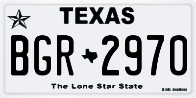 TX license plate BGR2970