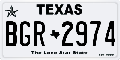 TX license plate BGR2974