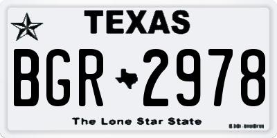 TX license plate BGR2978