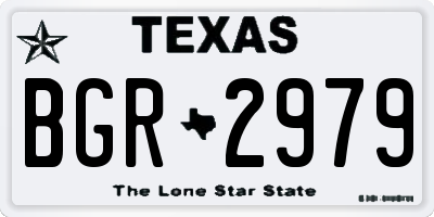 TX license plate BGR2979