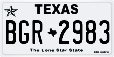 TX license plate BGR2983