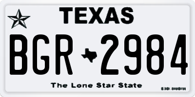 TX license plate BGR2984