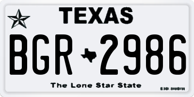 TX license plate BGR2986
