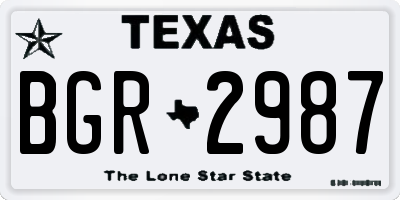 TX license plate BGR2987