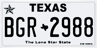 TX license plate BGR2988