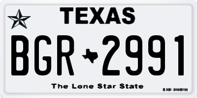 TX license plate BGR2991