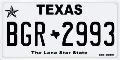 TX license plate BGR2993