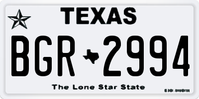 TX license plate BGR2994