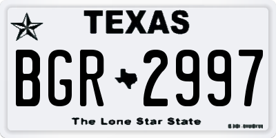 TX license plate BGR2997