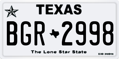 TX license plate BGR2998