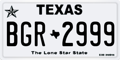 TX license plate BGR2999